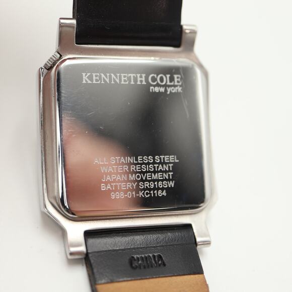 Kenneth Cole Full Calendar Unisex Watch 33mm Green Gray Square Dial New Battery - Picture 15 of 16